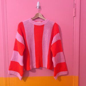 Easy Clothes Pink and Orange Masson Sweater - OS